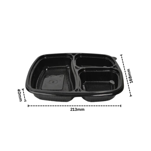 3 Compartment Meal Box Tray With Lid Mini