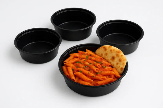Round Food Container With Lid – 8 Oz Flat (250 ml)