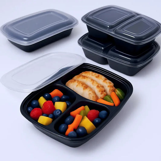 2 Compartment Meal Box Tray With Lid