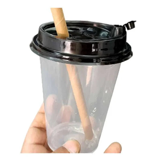Transparent Round 250ML Sipper Glass with Lids