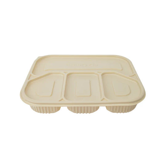 4 Compartment Cornstarch Meal Box Tray With Lid