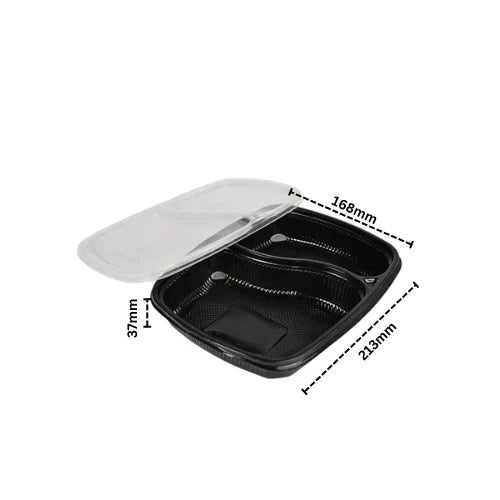2 Compartment Meal Box Tray With Lid