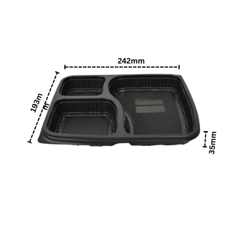 3 Compartment Meal Box XL Tray with Lid