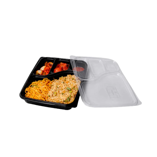 4 Compartment Meal Box Tray with Lid