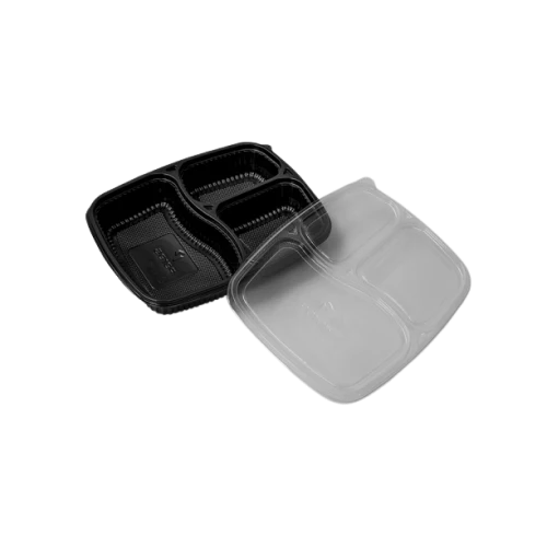 3 Compartment Meal Box Tray With Lid Mini