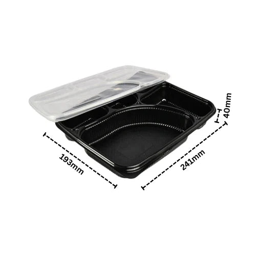 5 Compartment Meal Box XL Tray With Lid