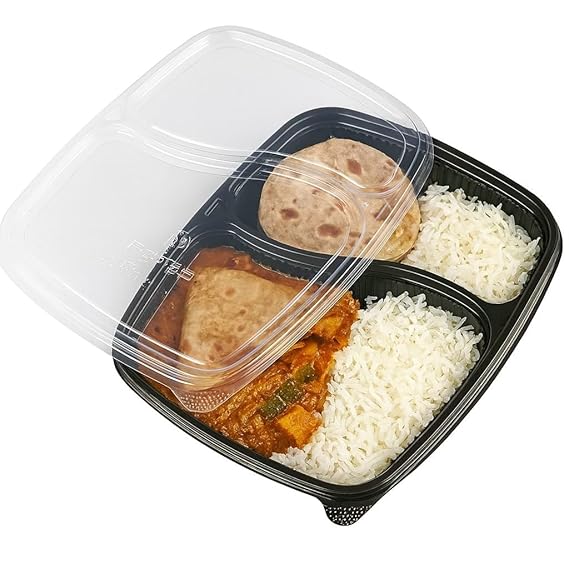 2 Compartment Meal Box Tray With Lid