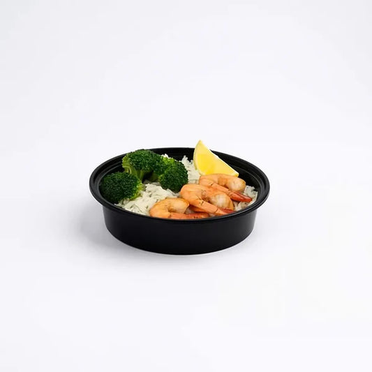 Round Food Container With Lid – 8 Oz Flat (250 ml)