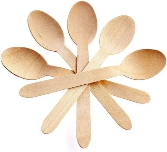 160 mm Disposable Wooden Spoons